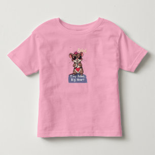 Winziger Rebell großes Herz – Süße Punkmaus Kleinkind T-shirt