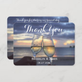 Winziger Rundsonntag am Strand Hochzeit Danke Kart (Vorne/Hinten)