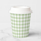 Winziger Salbei und weißes Gingham Pappbecher (Rechts)