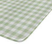 Winziger Salbei und weißes Gingham Schneidebrett (Ecke)