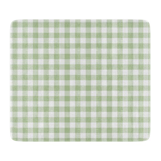 Winziger Salbei und weißes Gingham Schneidebrett (Vorderseite)