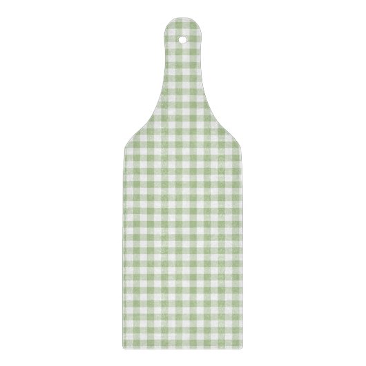 Winziger Salbei und weißes Gingham Schneidebrett (Vorderseite)