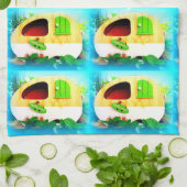 winziger Sinti und Roma-Wohnwagen Geschirrtuch (Gefaltet)