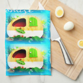 winziger Sinti und Roma-Wohnwagen Geschirrtuch (Viertel Falte)