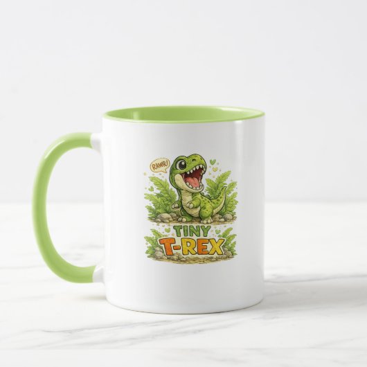 Winziger T-Rex Süßer Dinosaurier Kaffeebecher Tasse (Links)