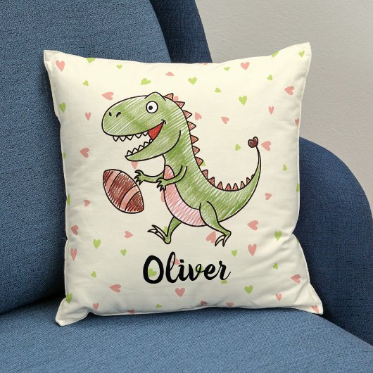 Winziger Trex Personalisiert Fußball spielen Kissen