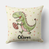 Winziger Trex Personalisiert Fußball spielen Kissen (Rückseite)