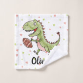 Winziger Trex Personalisiert Fußball spielen Waschlappen (Waschlappen)