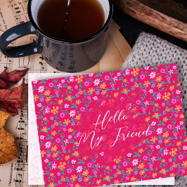 Winziges Blumenmuster Individuelle Freundschaftspo Postkarte