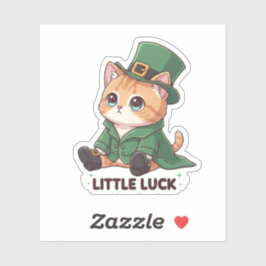 Winziges Kobold-Kätzchen Süß Kawaii St. Patrick Aufkleber