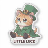 Winziges Kobold-Kätzchen Süß Kawaii St. Patrick Aufkleber (Vorderseite)