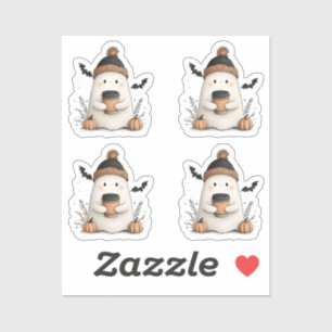 Winziges Niedliches Ghost HerbstHalloween - Gemütl Aufkleber