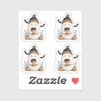 Winziges Niedliches Ghost HerbstHalloween - Gemütl Aufkleber