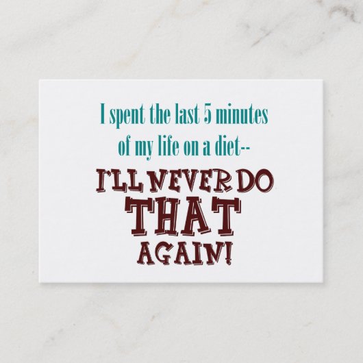 Winziges Profil oder Visitenkarten der Diät-5 Visitenkarte (Vorderseite)