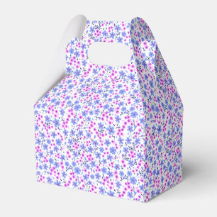 Winziges süßes weißes blaues rosa Blumenmuster Geschenkschachtel