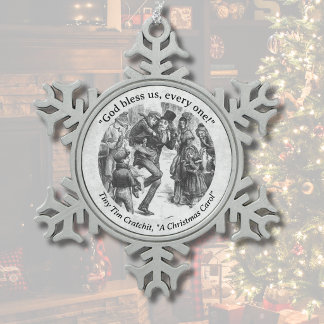 Winzling Tim "Eine Weihnachtsgeschichte" Dickens V Schneeflocken Zinn-Ornament