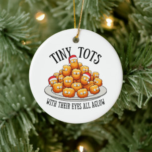 Winzlings-Weihnachtsornament Tator Tot Food-Wort Keramik Ornament