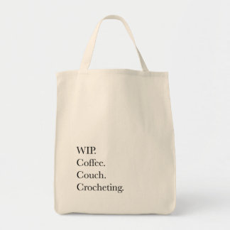 WIP. Coffee. Couch. Häkeln. Tragetasche