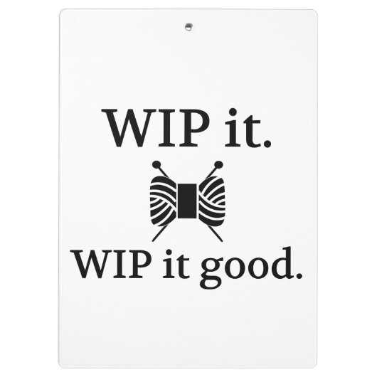 WIP zu kneten ist gut. Klemmbrett (Rückseite)