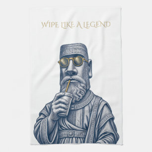 Wipe Like a Legend Vintage Art Küchenhandtuch Geschirrtuch