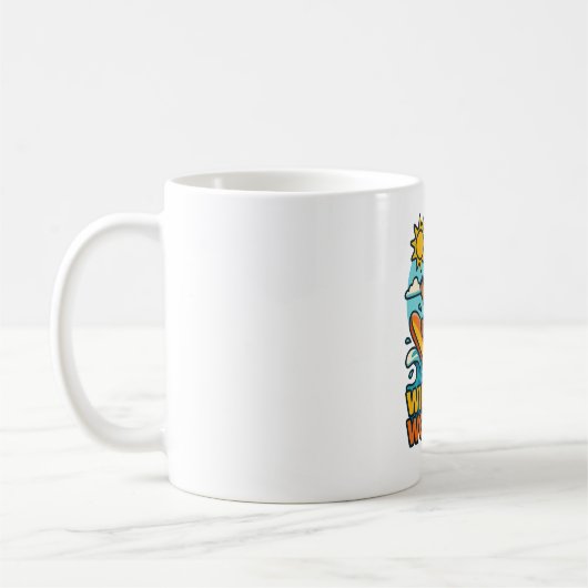 Wipeout Moai Chibi Surf Versagt Kaffeetasse (Links)