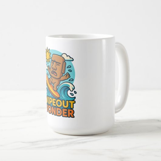 Wipeout Moai Chibi Surf Versagt Kaffeetasse (VorderseiteRechts)
