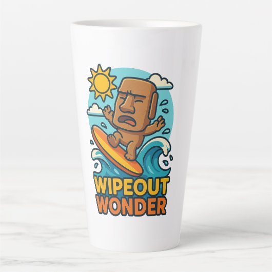 Wipeout Moai Chibi Surf Versagt Milchtasse (Vorderseite)