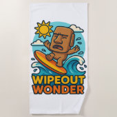 Wipeout Moai Chibi Surf Versagt Strandtuch (Vorderseite)