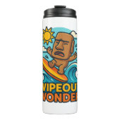 Wipeout Moai Chibi Surf Versagt Thermosbecher (Vorderseite)
