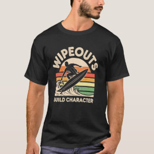 Wipeouts bilden Charakter Lustiges Surfen T-Shirt