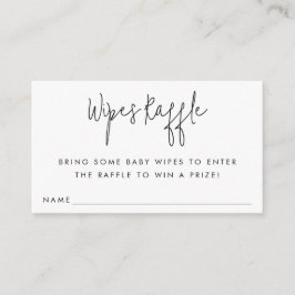 Wipes Raffle Ticket Babydusche Einsteckkarte Begleitkarte