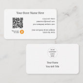 Wir akzeptieren Bitcoin QR Code White Visitenkarte (Vorne/Hinten)