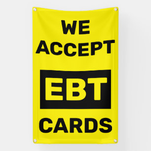 Wir akzeptieren EBT Cards Convenience Store Wall Banner