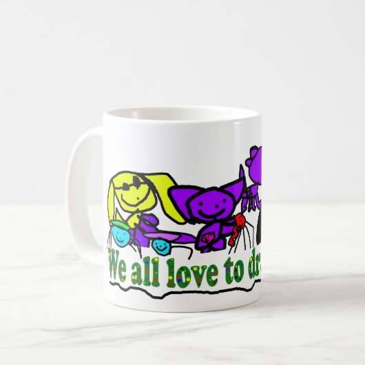 Wir alle Liebe zu zeichnen Kaffeetasse (Vorderseite Links)