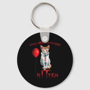 Wir alle Meow Clown Cat Kitten Halloween lustig Ni Schlüsselanhänger