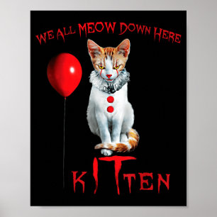Wir alle miauen Clown Katzen Kätzchen Halloween lu Poster