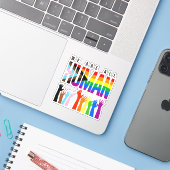 Wir alle sind ein Aufkleber für den menschlichen F (Laptop mit iPhone)