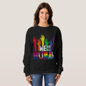 Wir alle sind ein menschliches Rainbow-Herz-Flag-F Sweatshirt (Vorne ganz)