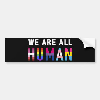 Wir alle sind Menschen mit LGBTQ+-Flaggen für Stol Autoaufkleber