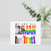 Wir alle sind Menschen Postkarte (Stehend Vorderseite)