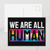 Wir alle sind menschliche LGBTQIA+ Postkarte (Vorne/Hinten)