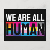 Wir alle sind menschliche LGBTQIA+ Postkarte (Vorderseite)