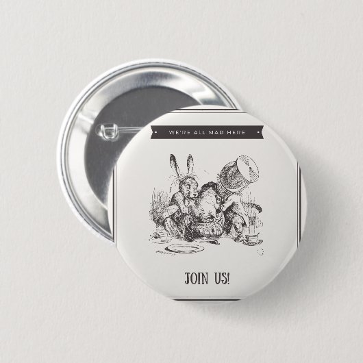 Wir alle sind verrückt hier button (Vorne & Hinten)