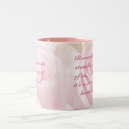 Wir alle Stolpern… Brustkrebs-Bewusstsein Zweifarbige Tasse (Mittel)