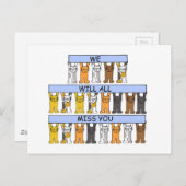 Wir alle werden euch Cartoon Katzen vermissen Postkarte (Vorne/Hinten)