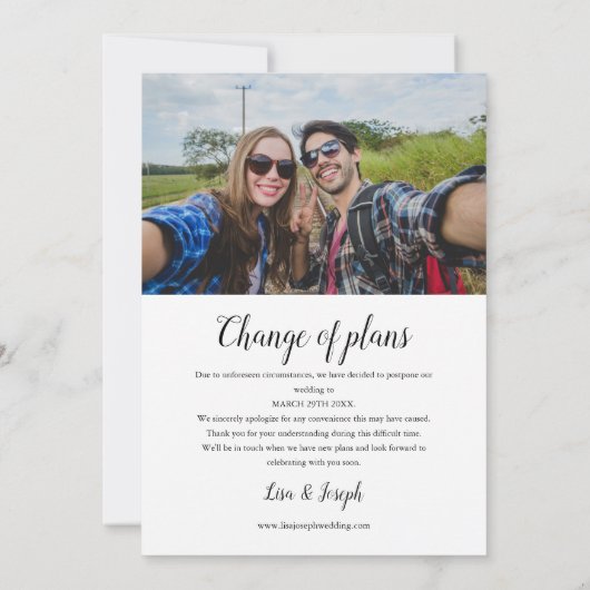 Wir ändern das Datum Save the Date-Foto Save The Date (Rückseite)