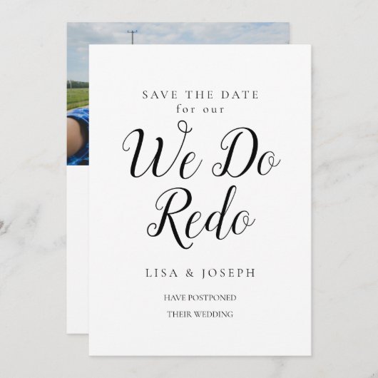 Wir ändern das Datum Save the Date-Foto Save The Date (Vorne/Hinten)