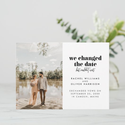 Wir änderten das Datum, konnten aber nicht warten Ankündigung (Stehend Vorderseite)