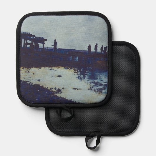 Wir aßen den ganzen Fisch, was? Hafen Insel Topflappen (Vorderseite/Rückseite)