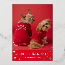 Wir aßen die Naughty List Pet Foil Holiday Card Folien Feiertagskarte
